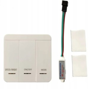 Panel ścienny bezprzewodowy MONO sterownik WS2811 PŁYNĄCA WODA 3 Przyciski