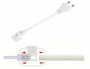 KABEL ZASILAJĄCY Z WTYCZKĄ DO TAŚMY LED SMD COB 2835 CIĘTEJ