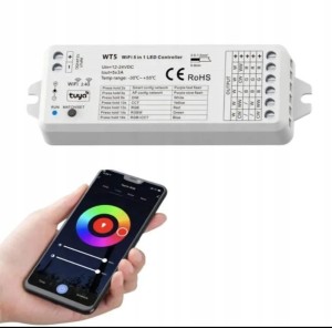 Sterownik uniwersalny LED 5w1 RGBCCT/MONO/RGB 12V/24V WiFi/Pilot) WL5 TUYA