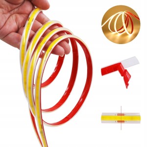 TAŚMA LED COB 230V 12W CIEPŁA NEON CIĘTA CO 12,5CM PODŁĄCZENIE DO GNIAZDKA 