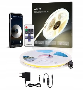 ZESTAW Taśma LED Neon COB 24V 5m 4000K BIAŁA NEUTRALNA ZASILACZ ŚCIEMNIACZ