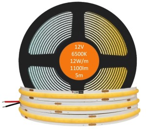 Taśma LED COB 10W/m 1100lm/m 12V Neon biały zimny 6500k 480 diod PREMIUM rolka 5 metrów 